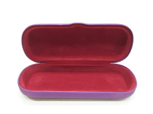 Étui à lunettes rectangulaire rigide léger en cuir PU violet, style simple et solide - Product Image 2