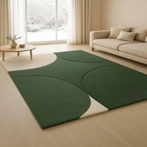 Tapis en laine verte de luxe, tapis moderne abstrait tufté à la main, tapis de qualité supérieure pour salon, chambre à coucher, chambre d'enfant, décoration intérieure - Product Image 1