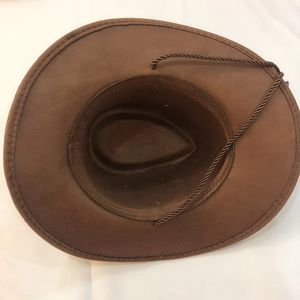 Sombrero de Vaquero Occidental, Gorra de Verano para Montar a Caballo, Sombrero de Cuero Sintético con Imitación de Piel, Sombrero de Vaquero para Campamento al Aire Libre - Product Image 4