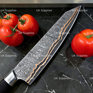 Cuchillo de Cocina de Cobre Forjado a Mano con Hoja de Damasco, Mango Personalizado Premium, Cuchillo Profesional para Cocinar, Fabricante Mayorista - Product Image 3