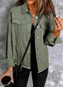 Veste en jean décontractée pour femme, en coton premium, style vintage, boutonnée, streetwear tendance, confortable et élégante pour le quotidien - Product Image 3