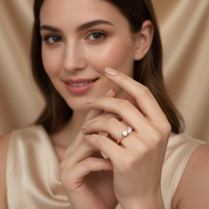 1 CTW Pear Cut Moissanite Diamond <b>Open</b> Bypass Engagement <b>Ring</b> in Rose Gold | Minimalist Double Pear Promise <b>Ring</b> for Women - Product Image 4