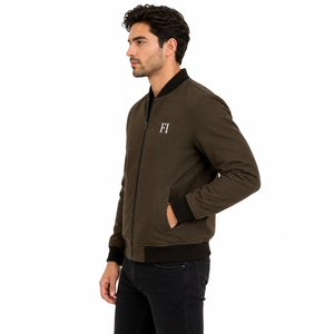 Chaqueta Bomber para Hombre, Manga Larga, Cierre de Cremallera, Cuello Acanalado, Ropa Casual de Calle, Venta al Por Mayor, OEM, Proveedor de Chaquetas Personalizadas para Hombre, EE. UU. - Product Image 4