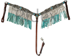ADEEFA Premium Brown Western Leather Headstall <b>Breast</b> <b>Plate</b> Collar Set Customized Size High Quality Horse Tack - Product Image 3