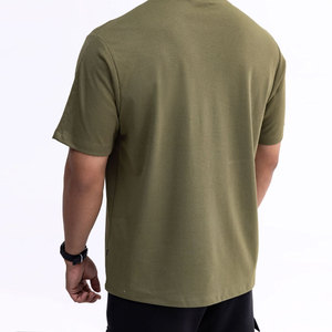 Camiseta de Verano para Hombre, Color Verde Menta, Estilo Liso, de Algodón, Corte Holgado, Estilo Urbano, Talla Grande - Product Image 4