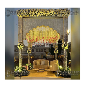 Mirror Mandap Indian <b>Wedding</b> Decor Durable Portable FRP Chairs Elephant-Shaped <b>Boxed</b> Wholesale Fiber Supplies for Parties - Product Image 1