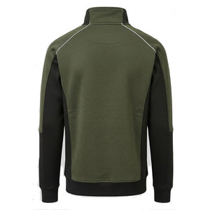 Sudadera con Cierre de Cremallera en el Cuello para Hombre, Color Verde Oliva Oscuro, Diseño Ergonómico Moderno, Precio al por Mayor - Product Image 2