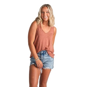 Nouveaux débardeurs pour femmes en promotion, haute qualité, confortables, respirants, en polyester/coton, 220g, logo frontal, col rond, vêtements décontractés - Product Image 6