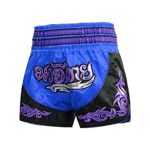 Pantalones Cortos de Muay Thai Unisex Rosa y Negro con Logotipo Estampado por Transferencia Térmica en la Espalda, Ropa de Entrenamiento de MMA y Boxeo para Adultos, Corte Regular, Tela Elástica - Product Image 2