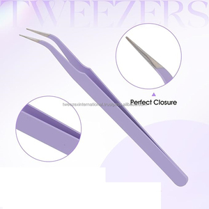Pinces à cils courbées et droites en acier inoxydable pour extensions de cils, outil professionnel d'extension de cils - Product Image 3