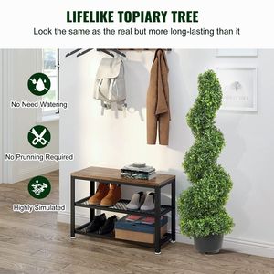 2pcs 91cm High Decorative Green Plastic PE Iron Topiary Plants Spiral <b>Artificial</b> Boxwood Tower Topiary <b>Artificial</b> <b>Trees</b> - Product Image 6
