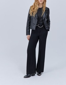 Chaqueta de Motociclista para Mujer, de Cuero Genuino con Grabado de Cocodrilo, Cuello Camisero, Manga Larga, Estilo Otoñal - Product Image 5