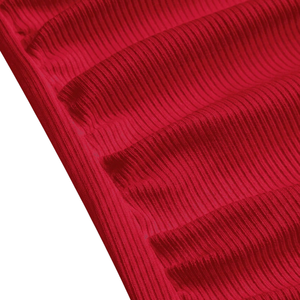 Camiseta sin mangas Modu para mujer, con cuello en V, ajustada, elástica, de punto suave, informal, transpirable, color rojo, a la moda - Product Image 5