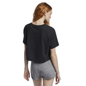 Camisetas Cortas a la Moda para Mujer, Estampado a Cuadros, Cuello Redondo, Manga Corta, Transpirables, de Algodón Tejido, para Primavera - Product Image 5