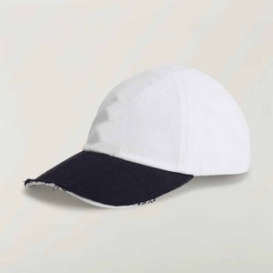 Unisex White Baseball Cap With Black Contrast Trim 6-Panel Fitted Cotton Canvas Casual Hat For Adults - Product Image 3