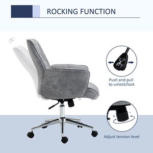Sedia da ufficio contemporanea con base mobile in nylon e finitura grigia - Product Image 5