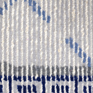 Tapis en laine tufté à la main Indigo Heritage Blue Ivory, rayures horizontales modernes, antidérapant, écologique, à poils épais, pour salon et chambre - Product Image 3