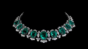 สร้อยคอเพชรและมรกตสีเขียวรูปไข่ทรงหรูหราที่เพาะเลี้ยงในห้องปฏิบัติการ |   เครื่องประดับเงินแท้ 925 |   สร้อยคอเจ้าสาวและงานเลี้ยงระดับไฮเอนด์ - Product Image 3