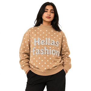 Sudadera de Cuello Alto de Felpa de Algodón Ligero para Mujer, Ropa Casual Premium, Bordado Personalizado, Proveedor de Fábrica OEM ODM - Product Image 1
