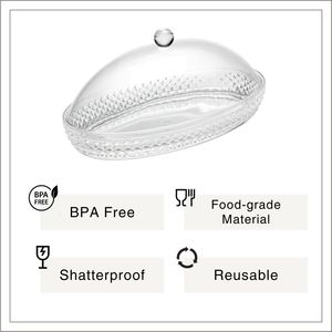 [Holar] Taiwan Made Food-Grade Glass-like Clarity Shatterproof Plastic Cake Serving Tray for Catering Bakery Cafeteria - Product Image 2