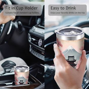 Stainless Steel Tumbler 20oz <b>Double</b> <b>Wall</b> Vacuum Insulated Travel <b>Mug</b> For Car Use - Product Image 4
