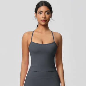 Haut de yoga court pour femme, respirant, en Spandex/Nylon, coupe-vent, hiver, avec nœud, sans couture, manches longues, anti-bactérien, écologique - Product Image 5