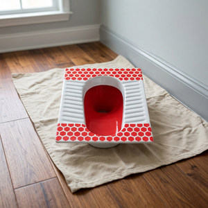 Modern Asian Red Double Color <b>Ceramic</b> Squatting <b>Pan</b> WC Toilet Orissa Art Design Sanitary Ware Factory Export Quality - Product Image 4