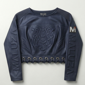 MALUZA INDUSTRIES Top Corto de Invierno para Mujer, Tela Terry Estampada, Moda Urbana, Logotipo Frontal, Antiarrugas, Transpirable, Ecológico - Product Image 1