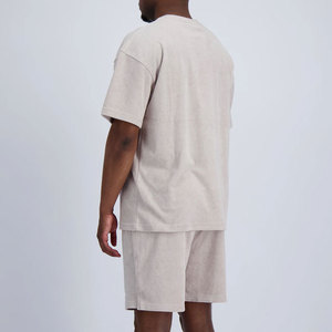 Conjunto de Camisa y Pantalón Corto de Verano Formal con Logotipo Personalizado, Diseño de Cuello Redondo, Venta al por Mayor, Cómodo, Tela de Rizo de 300 g, Conjunto de Dos Piezas para Hombre - Product Image 2