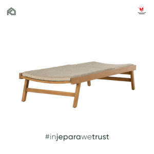 Samodra Premium Chaise longue moderne en bois de teck avec corde tressée élégante, durable, réglable, pliable, écologique, portable, pour villa - Product Image 2