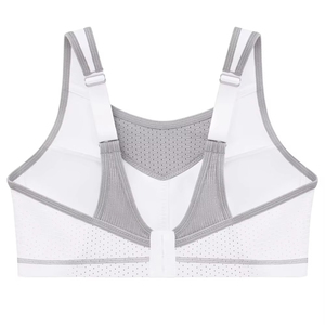 Soutien-gorge de sport blanc en maille pour femme, bretelles réglables, extensible dans quatre directions, soutien moyen, respirant, sans coutures, pour fitness et entraînement - Product Image 3