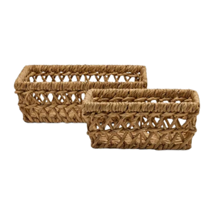 Wholesale Eco-Friendly Foldable Water Hyacinth <b>Storage</b> Basket, <b>Collapsible</b> Handwoven Natural Organizer Box Vietnam Supplier - Product Image 2