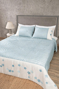 Juego de Ropa de Cama Acolchada 100% Terciopelo de Seda Bordado, Color Sólido, Bicolor, Multicolor, para Uso Doméstico y Hotelero - Product Image 4