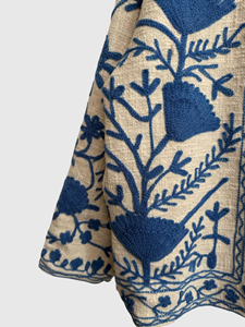 Veste à col roulé brodée à la main avec des motifs floraux, manches longues, en coton, taille plus, style ample pour femmes, vêtements d'automne - Product Image 4