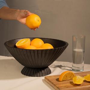 Cuenco de Madera de Mango Estilo Vintage con Diseño Tallado a Mano para Exhibición de Frutas o Decoración del Hogar, Base de Pedestal, Suministro de Fábrica - Product Image 3