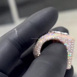 Encanto de diamante Natural de corte brillante amarillo de 10K personalizado único de moda IGI certificado bisel de oro ajuste compromiso de boda - Product Image 4