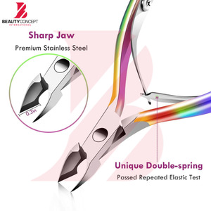 Color Coated Handle Cuticle Nipper, Sharp Precision Nail Cutter <b>Tool</b> for Dead Skin Removal Professional Salon Use Beauty <b>Tool</b> - Product Image 5