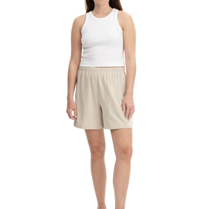 Shorts de Algodón para Mujer, con Cordón, Color Liso, Casuales de Verano, para Playa, Cintura Elástica, con Bolsillos, a la Moda - Product Image 4