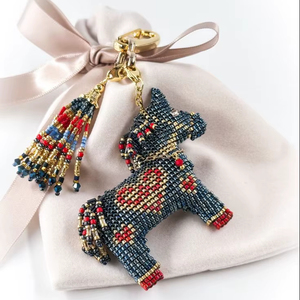 Handmade Beaded Horse Keychain Animal Design <b>Bag</b> <b>Charm</b> Fashion Keyring Gift Accessory - Product Image 1