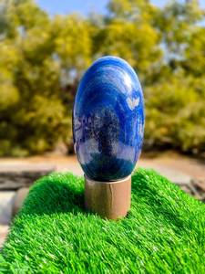 Pierre de lapis-lazuli bleu foncé naturel de haute qualité, Shiva Lingam, pour la décoration intérieure - Product Image 2