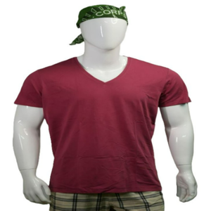 T-shirt Jaune Homme 100% Coton Biologique Haute Qualité Manches Courtes Col V Décontracté Coupe Ample Anti-Plis Écologique Lavé - Product Image 2