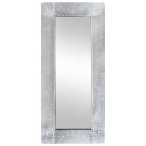 Miroir mural minimaliste Aviator 43,3 x 19,7 pouces, finition métal argenté - Product Image 2