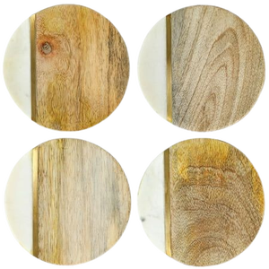 Ensemble de dessous-de-verre ronds en bois, diamètre 300 mm, antidérapants, design rétro, tapis et sous-plats - Product Image 5