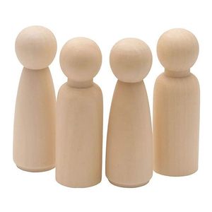Poupées en bois de pin non finies, corps de poupées sculptés en bois naturel, forme irrégulière polie, autoportantes, pour peinture DIY et artisanat à domicile - Product Image 2