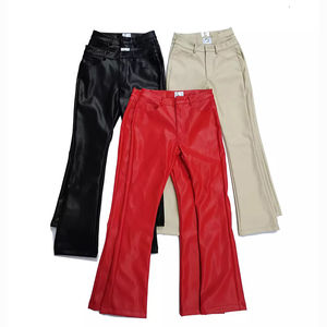 Pantalones de Cuero Casuales para Hombre, Cintura Media, Ligeros, Impermeables, Transpirables, Lisos, Teñidos, Rectos, de Buena Calidad, MOQ de 10 Piezas - Product Image 5