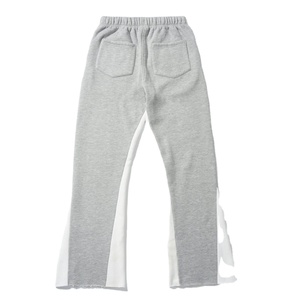 Nouveau modèle de pantalon de survêtement évasé pour hommes pantalon de jogging personnalisé de haute qualité pantalon évasé gris patchwork à taille élastique grande taille - Product Image 3