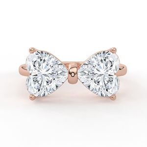 Anillo de Oro Amarillo Sólido de 14K y 18K con Diamante Cultivado en Laboratorio, Corte Corazón, Motivo de Lazo, Nudo Delicado, Joyería de Moda con Diseño Caprichoso - Product Image 1