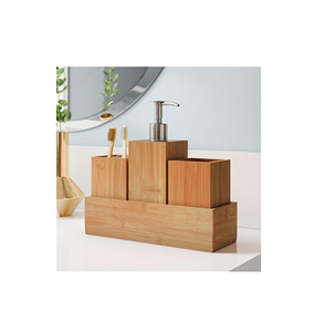 Juego de Baño de Madera Hecho a Mano, Diseño Clásico, Juego de Baño de Madera Natural de 3 Piezas, Excelente Calidad, Tamaño Personalizable, para Lavado de Manos - Product Image 3