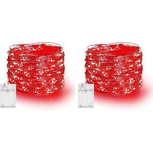 Dazzle Set di 2 Luci a Filo Argentato da 40 Piedi con 120 LED, Impermeabili, a Batteria, per Natale, Luci Decorative Luminose - Product Image 1