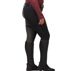 Pantalones de equitación de cintura alta para mujer, largos, de punto, con botones, elásticos en cuatro direcciones, con bolsillos, de color sólido. - Product Image 6